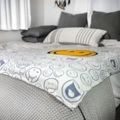 Commonwealth Toys OFFICIAL Smiley World Soft Throw Blanket | Cute Plush Blanket | 50 X 60 Inches -Bedding Discounts GUEST 74c691ca 76ea 4e10 894f 5cbb1e748b99