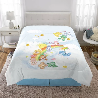 Care Bears Full Bedding Bundle Falling Stars: Multicolored Comforter Set With Sheets & Pillowcases, Polyester, Kids/Teens 2 Care Bears Full Bedding Bundle Falling Stars: Multicolored Comforter Set With Sheets & Pillowcases, Polyester, Kids/Teens - Image 2