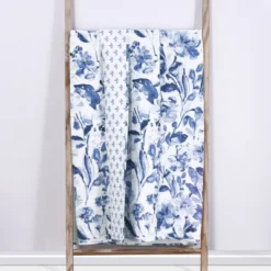 Linnea Blue Floral Quilted Throw - Levtex Home