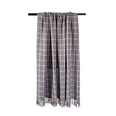 50"x60" Plaid Checked Throw Blanket Gray - Design Imports 3 50"x60" Plaid Checked Throw Blanket Gray - Design Imports - Image 3