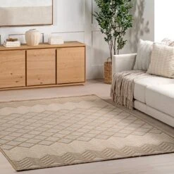 Nuloom Eleanora Trellis 4x6 Jute Indoor Area Rug For Dining Room Rug Neutral Rug Living Room Rug Kitchen, Ivory/Natural