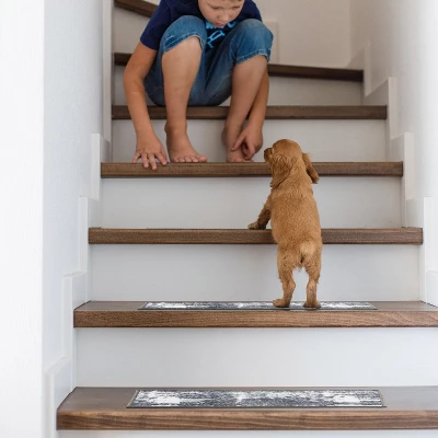 World Rug Gallery Distressed Contemporary Bohemian Non-Slip Stair Treads 7 World Rug Gallery Distressed Contemporary Bohemian Non-Slip Stair Treads - Image 7