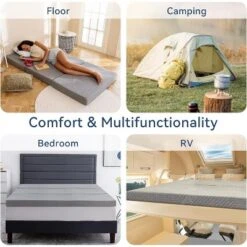 Dyonery 3 Inch Twin Size Folding Memory Foam Mattress, Fordable With Removable Cover Trifold Topper, For Guest, Dorm, Camping&Indoors, Gray -Bedding Discounts GUEST 7c5ffcd8 ffd4 46b6 937c d8c9834ff2f1