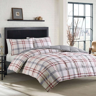 Portage Bay Plaid Duvet Cover And Sham Set Silver - Eddie Bauer® 1 Portage Bay Plaid Duvet Cover And Sham Set Silver - Eddie Bauer®