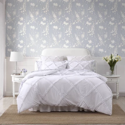 Laura Ashley Norah Comforter Bedding Set White 1 Laura Ashley Norah Comforter Bedding Set White