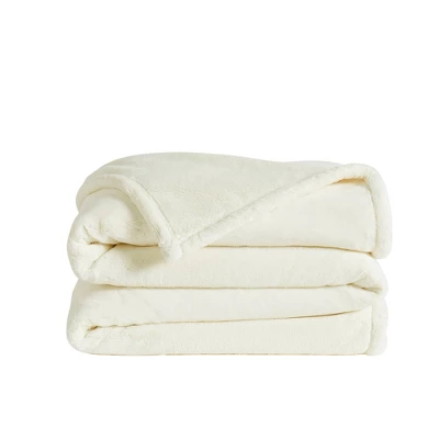 Royal Velvet Full/Queen Lavish Plush Solid Blanket Ivory: Cozy Year-Round Polyester, Machine Washable 2 Royal Velvet Full/Queen Lavish Plush Solid Blanket Ivory: Cozy Year-Round Polyester, Machine Washable - Image 2