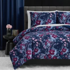 Badgley Mischka 3pc King Home Midnight Garden Duvet Cover Set Navy Blue -Bedding Discounts GUEST 80186b96 4e3c 4434 bede 5aabd2fe2a31 1
