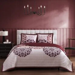 Bebejan Rosewood Harmony 100% Cotton 3-Piece Reversible Quilted Coverlet Set -Bedding Discounts GUEST 81fdce46 2c9f 4cc7 ac43 c11d198dc302