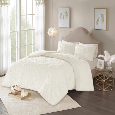 Cecily Tufted Cotton Chenille Medallion Duvet Cover Set 1 Cecily Tufted Cotton Chenille Medallion Duvet Cover Set