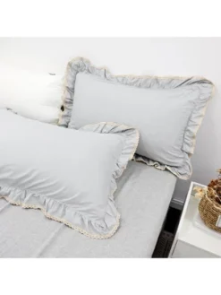 ZHH Lace Preppy Ruffled Duvet Cover Twin Size Set With 1 Duvet Cover And 2 Pillow Shams - Twin, Grey 9 ZHH Lace Preppy Ruffled Duvet Cover Twin Size Set With 1 Duvet Cover And 2 Pillow Shams - Twin, Grey -Bedding Discounts GUEST 82807e11 4127 4ee9 be72 32a977205e30