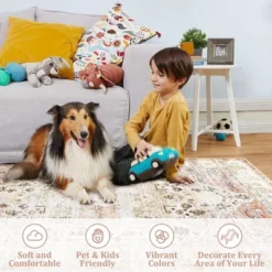 8x10 Rugs Non-Slip ¨C Vintage Distressed Area Rug Ultra-Soft Low Pile Carpet | Machine Washable Light Brown Rug With TPR Backing -Bedding Discounts GUEST 83b23596 b94f 405b a7ce dfe77cb3c194