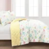 3pc Full/Queen Kids' Magical Narwhal Reversible Oversized Quilt Set White - Lush Décor: Kids Bedding, OEKO-TEX Certified