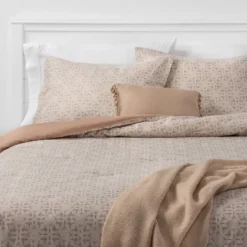 5pc Printed Geo Comforter Set Assorted Beiges - Threshold™ -Bedding Discounts GUEST 84ab46c4 1804 4b92 9be5 04c944d2f5db