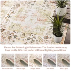 8x10 Rugs Non-Slip ¨C Vintage Distressed Area Rug Ultra-Soft Low Pile Carpet | Machine Washable Light Brown Rug With TPR Backing -Bedding Discounts GUEST 865739ff d01d 4b9b ab0b f75dbcfde12f