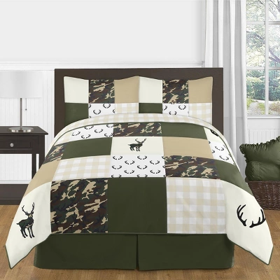 Sweet Jojo Designs Dust Ruffle Queen Bed Skirt Woodland Camo Solid Dark Green 2 Sweet Jojo Designs Dust Ruffle Queen Bed Skirt Woodland Camo Solid Dark Green - Image 2