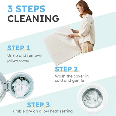 Dronery 8"Bed Wedge Triangle Pillow With Soft Memory Foam And Washable Cover,For Acid Reflux,Heartburn,Back Pain Relief,Snoring,Sleep Apnea And Gerd 6 Dronery 8"Bed Wedge Triangle Pillow With Soft Memory Foam And Washable Cover,For Acid Reflux,Heartburn,Back Pain Relief,Snoring,Sleep Apnea And Gerd - Image 6