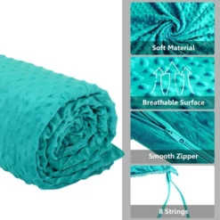 Costway 7 / 10 /15 / 20 Lbs Heavy Weighted Blanket 3 Piece Set W/ Hot & Cold Duvet Covers Green/Pink -Bedding Discounts GUEST 87105f96 8b25 454b b68e 13d9f00818d8