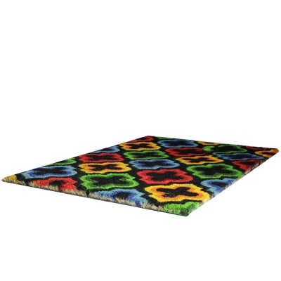 Northlight Red And Yellow Retro Quatrefoil Design Doormat 29" X 17" 1 Northlight Red And Yellow Retro Quatrefoil Design Doormat 29" X 17"