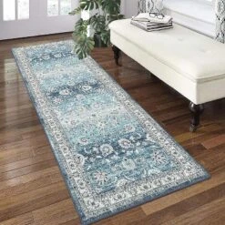 Vintage Floral Washable Runner Rug - Non-Slip Stain Resistant Kitchen & Bathroom Rug For Entrance, Laundry, Hallway, Bedroom -Bedding Discounts GUEST 87df9251 80fa 49c6 8e6e d9ca9361fed4