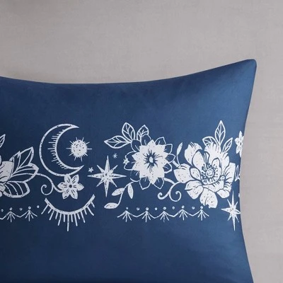 Zuri Celestial Duvet Cover Set Navy - Intelligent Design 4 Zuri Celestial Duvet Cover Set Navy - Intelligent Design - Image 4