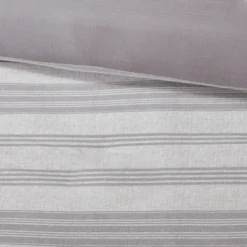 3pc Full/Queen Mason Stripe Print Knit Duvet Cover Set Gray -Bedding Discounts GUEST 880c0603 7b3d 4775 abb2 18574926c62f