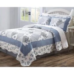 Legacy Decor 3 PCS Quilt Bedspread Coverlet Floral Patchwork Design Microfiber -Bedding Discounts GUEST 88d57c1d 2f27 4b0d 928d a8c4ca386f71