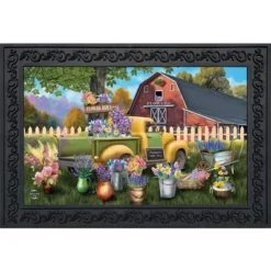 Flower Barn Spring Doormat Indoor Outdoor 30" X 18" Briarwood Lane