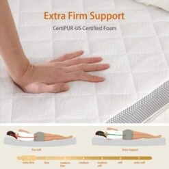 Dyonery 3 Inch Extra Firm Mattress Topper For Pain Relieving Extra Support High-Density Foam Mattress Pad With Removable Cover,No Smell,CertiPUR-US -Bedding Discounts GUEST 8ae8c0ce 6662 497a 8080 3af6fda188cc
