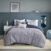 Bryce Full/Queen 5pc Cotton Rich Chambray Duvet Cover Set Indigo