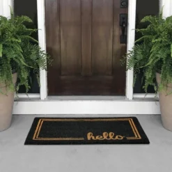 MDesign Welcome Doormat With Natural Fibers Decorative Script