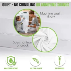 Mattress Protector With Zipper By Guardmax. Terry Cotton Waterproof, Bed Bug Proof, Soft & Comfortable Mattress Encasement With Deep Pockets. -Bedding Discounts GUEST 8c396e00 a4b1 4872 8faa 0c5cfc82cc39