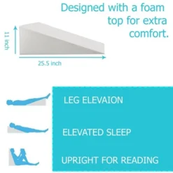 Continental Sleep, Mattress System Bed Wedge Pillow Foam Incline, Heartburn, Legs And Back Support For Acid Reflux, Increases Blood Flow, 24", White -Bedding Discounts GUEST 8ca44086 6f6f 4e1d b1d6 2d6056273c7c