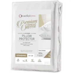 Circles Home Zippered Pillow Protector Cotton Blend White -Bedding Discounts GUEST 8d0a3950 2375 45bb 9a48 ec21d01ea9ff