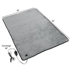 Fleming Supply Outdoor Heated 12V Electric Car Blanket With 3 Settings - Gray