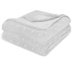 Home Mart Goods Silver Super Soft Warm Flannel Fleece Plush Microfiber Bed Throw Blanket