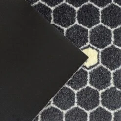 2'x3' ColorStar Bee Hex Door Mat Charcoal - Bungalow Flooring -Bedding Discounts GUEST 91a5c6b9 96e0 43f6 8587 5b8179035a9c