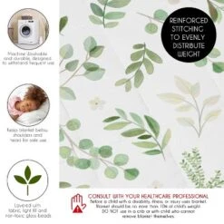 Sweet Jojo Designs Boy Girl Unisex Gender Neutral Toddler Weighted Blanket 5lbs. For Kids Botanical Green And White -Bedding Discounts GUEST 92f4ac6b b0a5 48ca a47c e574916d3ce8