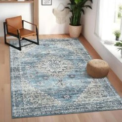 Area Rugs Washable Living Room Rugs,Vintage Floral Bedroom Rugs Indoor Accent Large Carpet Table Soft Non Slip Retro Floor Cover -Bedding Discounts GUEST 9307f8c9 f2b3 40fb bb5d 33cdabfce651