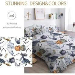 Hachikiko Halloween Twin Comforter Set 8-Piece - Witch Themed Bedding With Sheets & Pillowcases (Spooky Seasonal Collection) -Bedding Discounts GUEST 94473554 ee98 461e 9a8f 7a2d3aa98ba9
