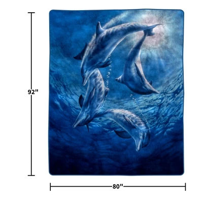 Hastings Home 92"x80" Weighted Blanket With Ocean Dolphins Pattern- Plush Thick 8 Pound Faux Mink Soft Fuzzy Blanket For Couch, Sofa And Bed 7 Hastings Home 92"x80" Weighted Blanket With Ocean Dolphins Pattern- Plush Thick 8 Pound Faux Mink Soft Fuzzy Blanket For Couch, Sofa And Bed - Image 7