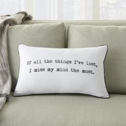 Nourison Trendy, Hip, New-Age "Of All The Things" White Throw Pillow - 12"X20" -Bedding Discounts GUEST 97c1f797 048e 4570 bca5 b89c70fb354e