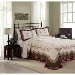 Modern Heirloom Brooke Bedspread Ivory/Green 5 Modern Heirloom Brooke Bedspread Ivory/Green -Bedding Discounts GUEST 97f25662 2f35 4dff 8dbf 7971572e1c62