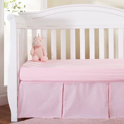 Everyday Kids Light Pink Pleated Crib Skirt – 100% Cotton Dust Ruffle For Baby Girls, Split Corners, 14” Drop – Fits Standard Crib Mattresses 1 Everyday Kids Light Pink Pleated Crib Skirt – 100% Cotton Dust Ruffle For Baby Girls, Split Corners, 14” Drop – Fits Standard Crib Mattresses