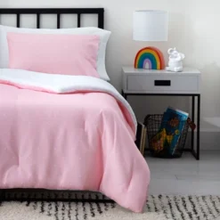 Gulches Pink Polka Dot Summer Quilt - California King, Reversible Microfiber Comforter