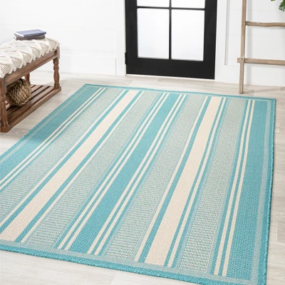 Haynes Modern Double Stripe Indoor/Outdoor Area Rug - JONATHAN Y 6 Haynes Modern Double Stripe Indoor/Outdoor Area Rug - JONATHAN Y - Image 6