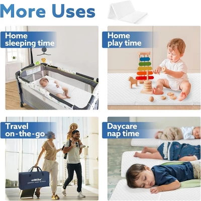 MYKKO Waterproof Pack And Play Mattress Pad , 38"x26" Universal Tri-Fold Foam Crib Mattress | Fits Graco, Baby Trend, Guava Family | Portable 2 MYKKO Waterproof Pack And Play Mattress Pad , 38"x26" Universal Tri-Fold Foam Crib Mattress | Fits Graco, Baby Trend, Guava Family | Portable - Image 2