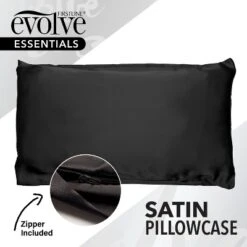 Evolve Products Satin Pillowcase - Black -Bedding Discounts GUEST 9c634fc7 bc0d 46ef 838b ba16eb312ccf