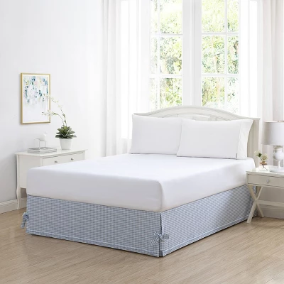 King Hedy Tailored Bedskirt Blue - Laura Ashley: 100% Cotton, Split Corners, Machine Washable, OEKO-TEX Certified 1 King Hedy Tailored Bedskirt Blue - Laura Ashley: 100% Cotton, Split Corners, Machine Washable, OEKO-TEX Certified