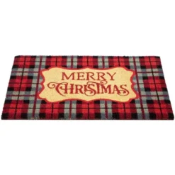 Northlight Red And Black Plaid "Merry Christmas" Rectangular Doormat 18" X 30" -Bedding Discounts GUEST 9e84654b b9f7 4cf8 8800 090bc247b92b