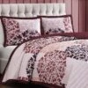 Bebejan Rosewood Harmony 100% Cotton 3-Piece Reversible Quilted Coverlet Set